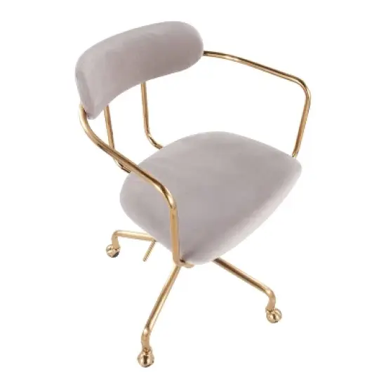 Demi Velvet/Metal Task Chair Gold/Silver - LumiSource image {5}