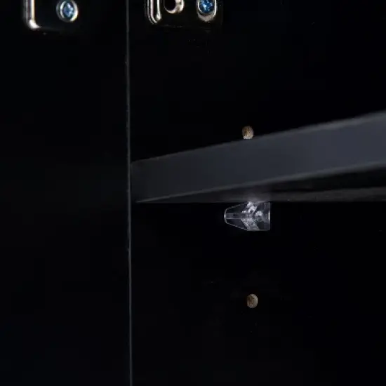 ModernLuxe Modern Stylish Functional TV stand with Color Changing LED Lights High Gloss TV Cabinet image {5}