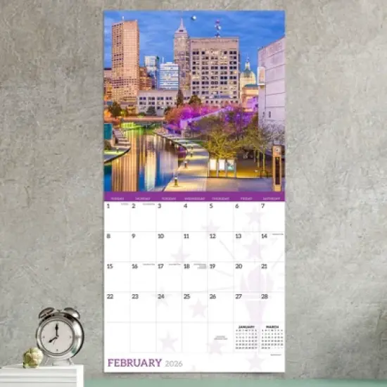 TF Publishing 13.5"x14.5" 2026 Indiana Wall Calendar image {2}