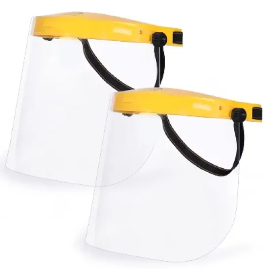 Bison Life Clear Face Shield, Reusable & Lightweight Face Protection, One Size, Yellow - 2 Pack image {8}