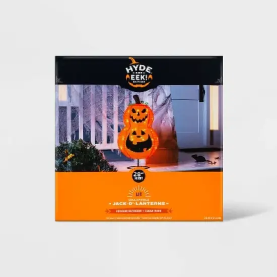 LED Collapsible Jack-O'-Lantern Halloween Novelty Sculpture Light - Hyde & EEK! Boutique&trade; image {3}