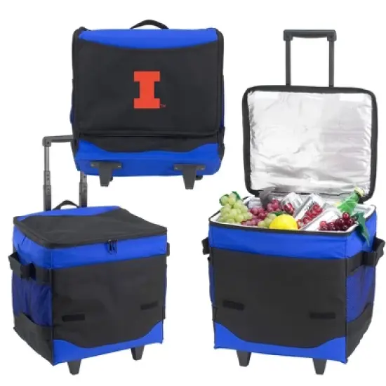 NCAA Illinois University Fighting Illini  60 Can Collapsible Rolling Cooler image {5}