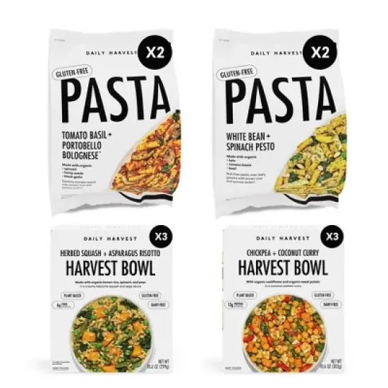 Daily Harvest - Lunch + Dinner Favorites - Frozen Organic Harvest Bowls, Pasta, Gluten-Free, Vegan, Easy to Prep (10 count) image {8}