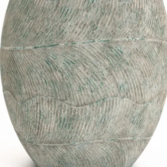 LuxenHome Round Cement Planter &ndash; Rustic Gray Pot with Drainage Hole & Plug for Indoor/Outdoor Plants image {5}