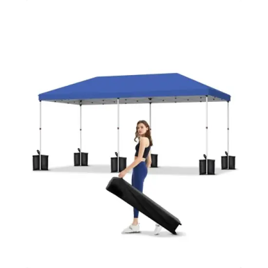 10x20 Pop Up Canopy - 1 Min Setup, 3 Height Adjustments w/Sandbags, UV Protection for Camping, Beach, Parties image {9}