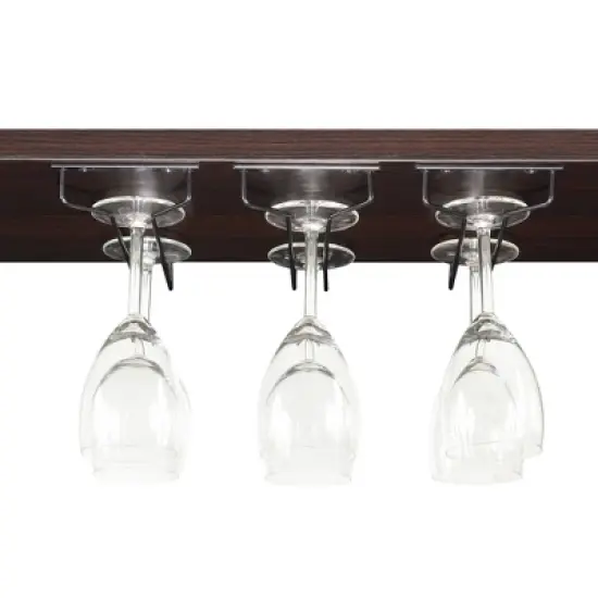 Uptown Wine Bar with Cabinet Faux Black Marble/Espresso - Breighton Home image {4}