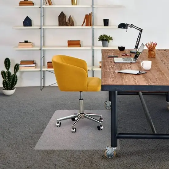 Vinyl Chair Mat for Carpets up to 1/4" Rectangular Clear - Floortex image {1}