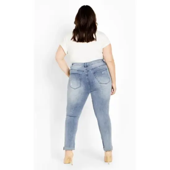 Women's Plus Size Harley Desire Rip Jean - Light Wash | CITY CHIC image {2}