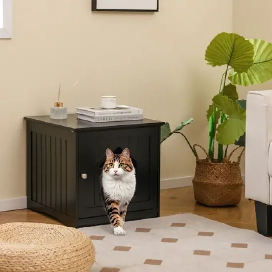 Tangkula Weatherproof Multi-function Pet Cat House Outdoor Indoor Sidetable Nightstand image {3}