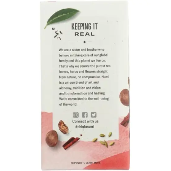 Numi Organic Herbal Rooibos Chai Tea - Case of 6/18 Bags image {4}