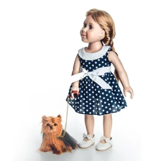 The Queen's Treasures Teacup Yorkie Puppy, Collar, & Leash For 18" Dolls image {7}