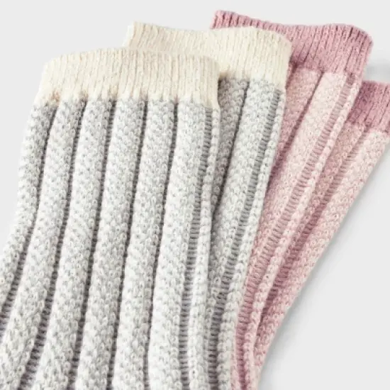 Women's 2pk Lightweight Super Soft Ribbed Checker Crew Socks - All in Motion&trade; 4-10 image {2}