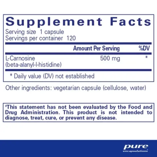 Pure Encapsulations L-Carnosine - Amino Acid Supplement for Joints, Brain, Antioxidants, Heart Health, and Exercise* image {1}