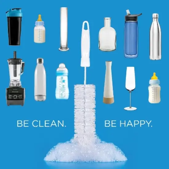 Lola Products Bottle Brush Cleaner, Durable Fiber Bristles Around Twisted Wire with Gripper Handle & Storage Hang Hole, Dishwasher Safe, 1 Pack image {6}