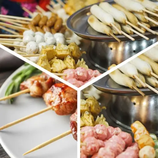 Unique Bargains Bamboo Barbecue Skewers Sticks Natural Wooden Cocktail Picks 100 Pcs image {4}