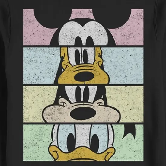 Men's Mickey & Friends Distressed Group Cropped Portraits Sweatshirt image {1}