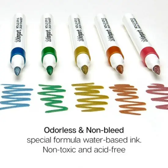 KINGART Acrylic Brush Tip Markers, 24 Metallic Colors image {5}
