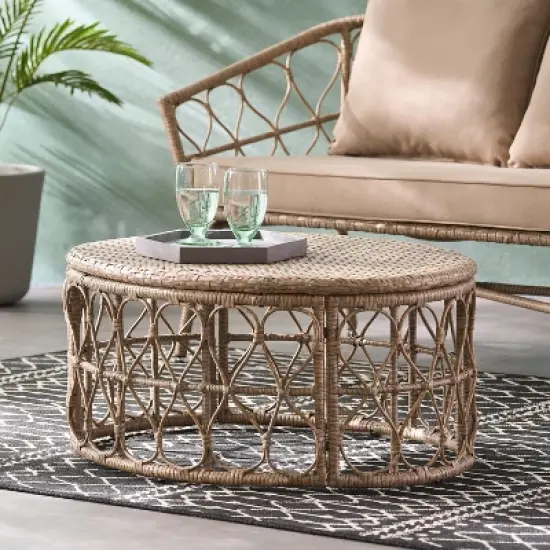 MOEPISY Patio Rattan Coffee Table image {2}