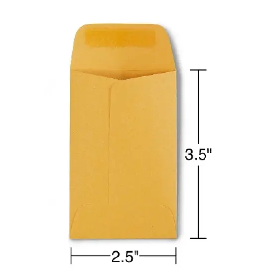 Staples Gummed Currency Envelopes 2 1/4" x 3 1/2" Brown 500/Box (19848-CC) image {2}