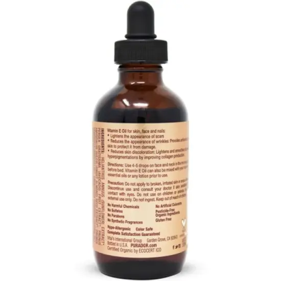 Pura d'or Vitamin E Oil - 4 fl oz image {1}
