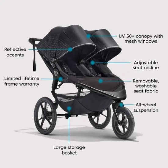 Baby Jogger Summit X3 Double Stroller - Black image {5}