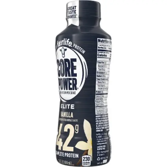 Core Power Elite Vanilla 42G Protein Shake - 14 fl oz Bottle image {6}