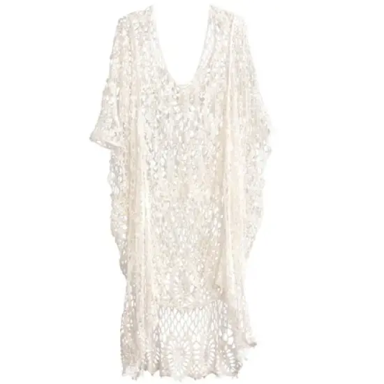 Shiraleah White Crochet Swim Cover-Up image {1}