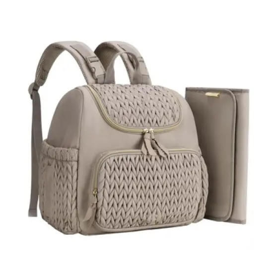 Itopfox Compact Diaper Backpack with Insulated Pockets, Changing Pad & Stroller Straps, Lightweight & Water-Resistant for Baby Essentials image {6}