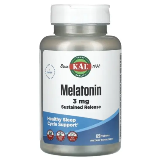KAL Melatonin, Sustained Release, 120 Tablets image {3}