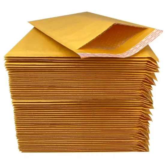 UOFFICE Pack of 50 Kraft Bubble Mailers 10.5" x 16" - #5 Self-Seal Padded Envelopes image {2}