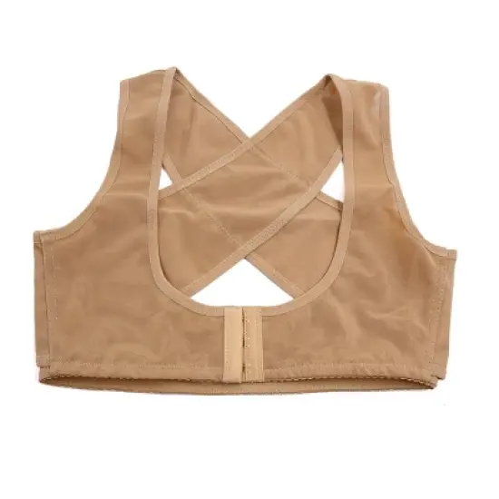 Unique Bargains Women Adjustable Shoulder Back Posture Corrector Brace Support Belt XXL Skin Color image {5}