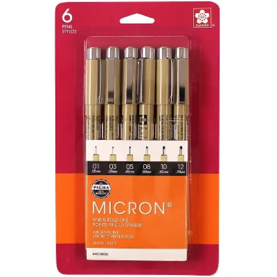 Sakura Pigma Micron Pens Black 6/Pack (SAK50058) image {2}