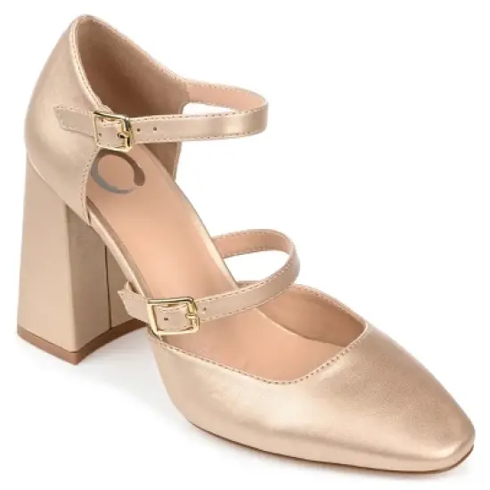 Journee Collection Womens Isadorah Mary Jane Mid Block Heel Square Toe Pumps image {11}