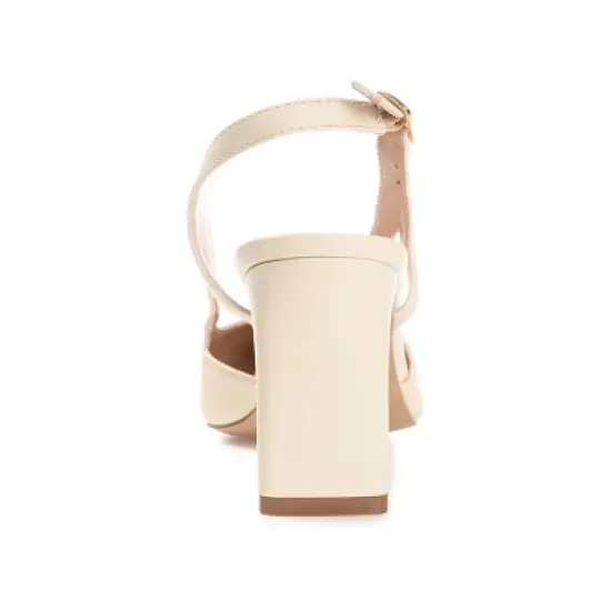 Journee Collection Womens Reignn Sling Back Mid Block Heel Almond Toe Pumps image {2}