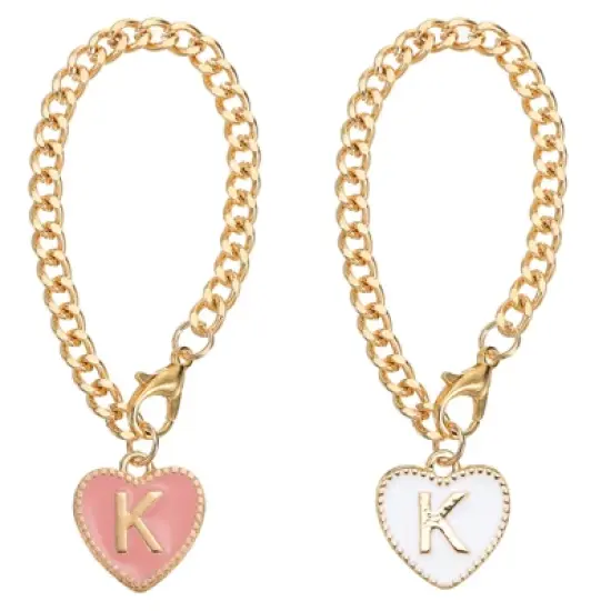 Unique Bargains Letter Heart Shape Identification Accessories Pink & White 2 Pcs image {14}