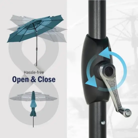 Captiva Designs 10ft Vented Patio Umbrella with 8 Sturdy Ribs for Garden, Poolside & Lawn image {12}