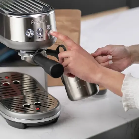 Breville Bambino Stainless Steel Espresso Maker Silver BES450BSS: 15 Bars Pressure, Milk Frother, Dishwasher-Safe Parts image {11}