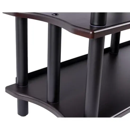 Monolith Double-Wide 3-Tier AV Stand Espresso 300LBS Weight Capacity Per Shelf Organize and Display AV Components Home Theater or Entertainment System image {2}
