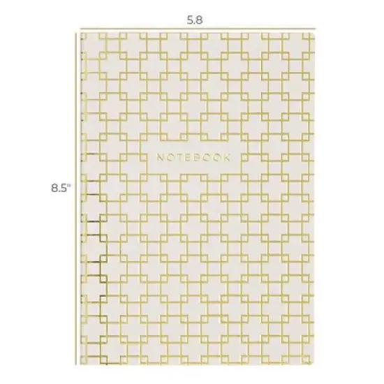 BLU MONACO Trendy Decorative Lined Geometric Notebook Set of 4 (6 x 8.5) - Dark Grey & Cream with Gold Foil Journals for Women image {4}