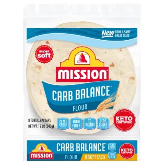 Mission Carb Balance Taco Size Soft flour Tortillas - 12oz/8ct image {9}