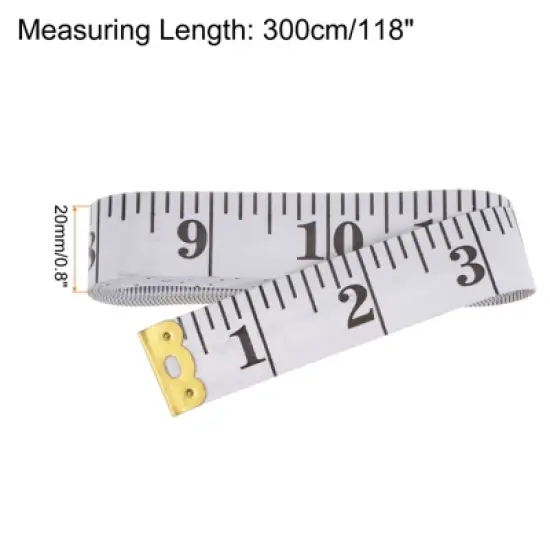 Unique Bargains Plastic Soft Flexible Tailor Ruler 300cm/118" 5 Pcs image {1}