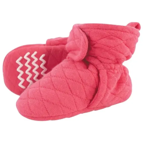 Hudson Baby Infant and Toddler Girl Quilted Booties, Dark Pink image {2}