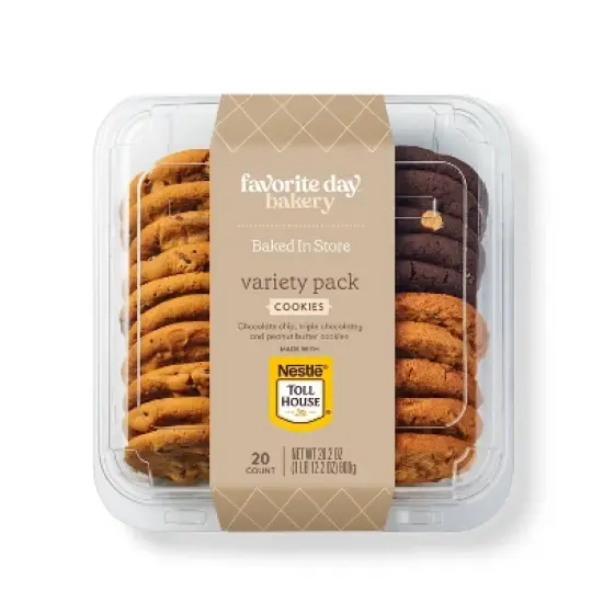 Variety Pack Cookies made with Nestle Toll House - 28.2oz/20ct - Favorite Day&trade; image {3}