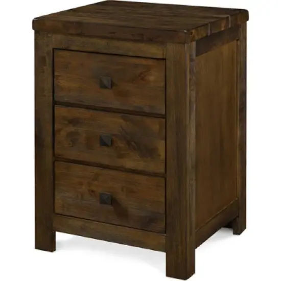 Stratford 3 Drawer Nightstand Rustic Brown - Finch image {4}