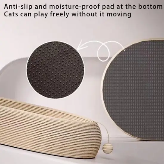 Boersma Large Sisal Cat Scratching Bed &ndash; One-Piece Durable Cat Basin with Toy Ball, Wear-Resistant Concave Design for Scratching & Sleeping image {5}