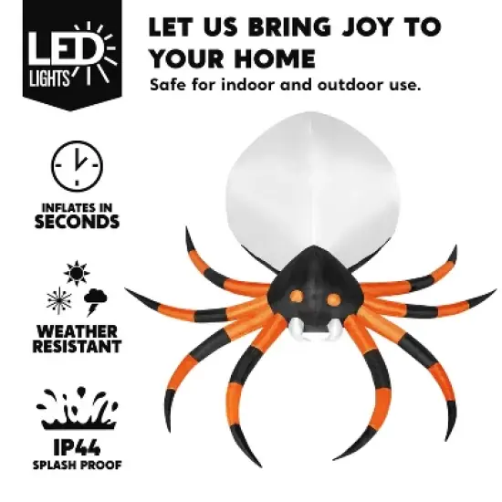 Joyfy 8 FT Halloween Inflatable Outdoor Decorations, Giant Spider Inflatable with Rotating Light and Glowing Eyes for Halloween Party Yard Lawn Decor image {2}