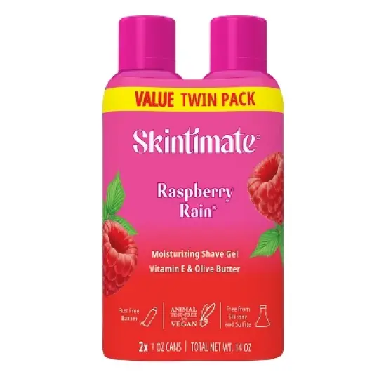 Skintimate Signature Scents Raspberry Rain Women's Shave Gel Twin Pack - 14oz image {7}