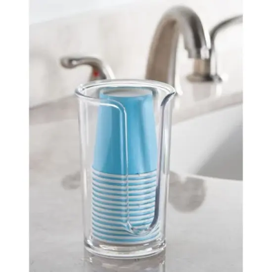 iDesign Disposable Paper Cup Dispenser for Countertop or Vanity - Clear image {1}