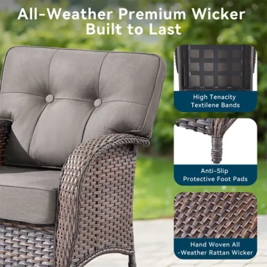 7 Pieces Gymojoy Sofa Chairs Ottoman with Swivel Chairs image {10}