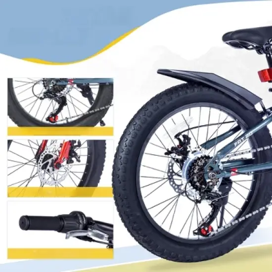 INFURNIC Bicycles, 20 Inch Kids Bicycles with Adjustable Seat, Mountain Bike for Boys and Girls, Gray, 55.12"*22.83"*32.68" image {3}